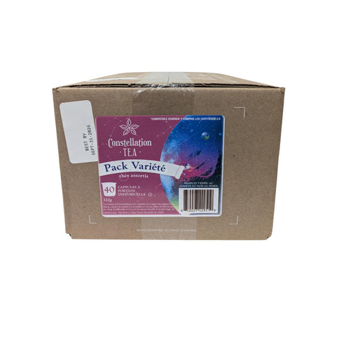 Pack 2.0, 40 Count Constellation Tea Assorted Variety Sampler Tea Pods Compatible with K Cup Brewers Including