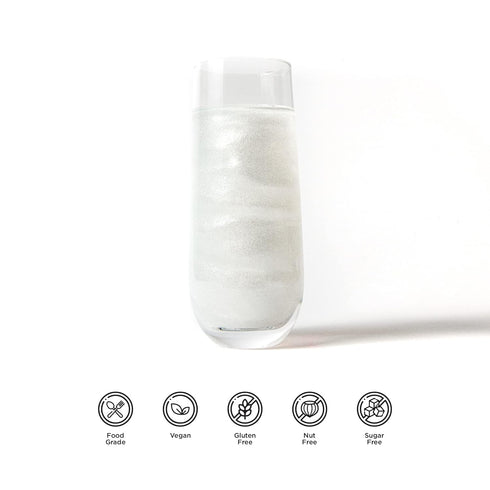 Blacksherbet Bright White Edible Glitter for Drinks, 5 Grams | KOSHER Certified for Cakes, Cupcakes, Chocolate