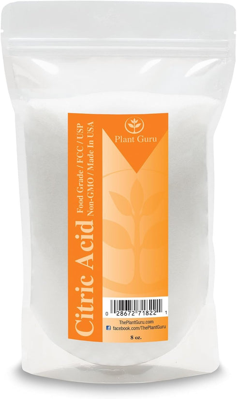 Citric Acid Powder 8 oz. 100% Pure Food Grade, Kosher, Non-GMO for Cooking, Baking, Cleaning