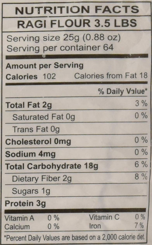 3.5 lbs/1.589 Swad Ragi (Finger Millet) Flour - Kg.