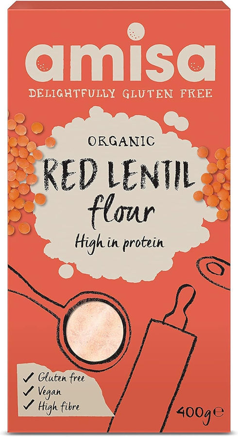 Amisa ORGANICS Organic Red Lentil Flour, 400 GR