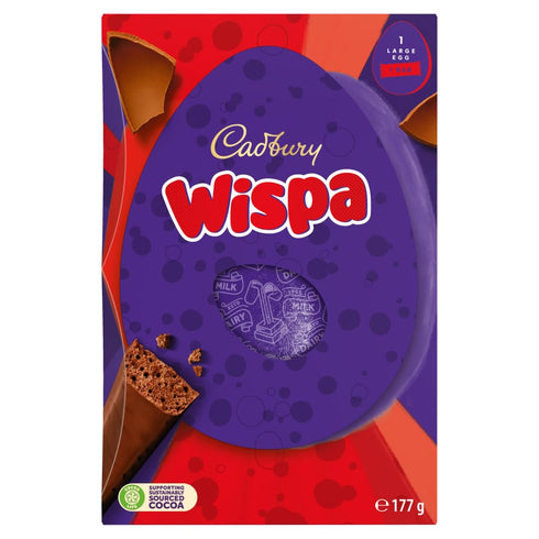 Cadbury Dairy Milk Wispa Chocolate Easter Egg, Includes 1 Large Chocolate Shell and