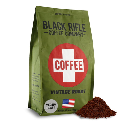 Black Rifle Coffee Company Vintage Roast, 12oz Bag, Ground Coffee Medium Roast