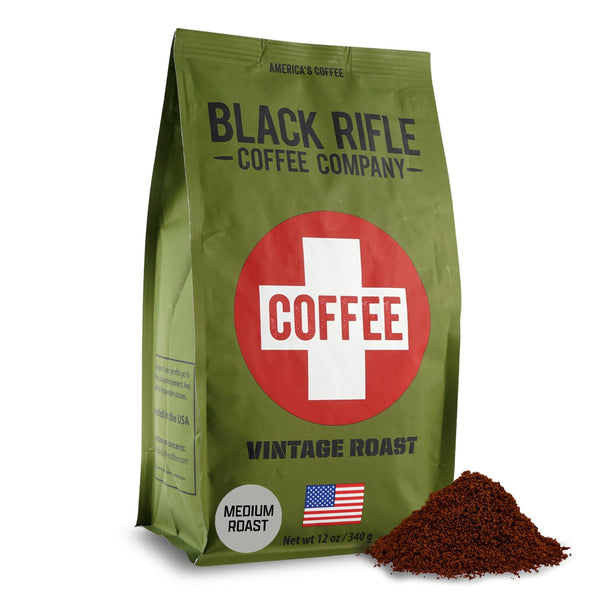 Black Rifle Coffee Company Vintage Roast, 12oz Bag, Ground Coffee Medium Roast