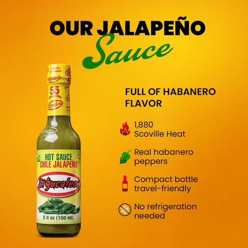 5 (Pack 3) El Yucateco Hot Sauce, Chile Jalapeno, Ounce