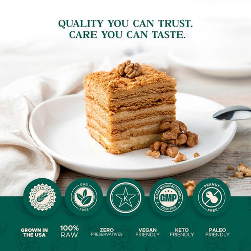 48oz (3 lb) 100% Premium Raw Walnut Halves & Pieces - Natural, No-PPO, Non-GMO, Batch-Tested Gluten & Peanut Free