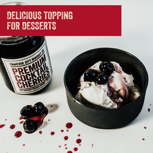 (21.2oz 600g) Stemless, Traverse City Whiskey Co. Premium Cocktail Cherries / | Cocktails & Desserts | All American