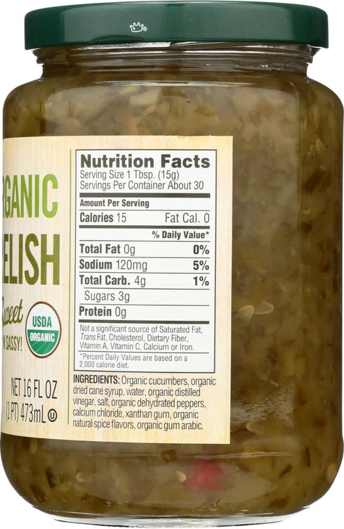 Woodstock 16 oz 2 Organic Sweet Relish -- - pc
