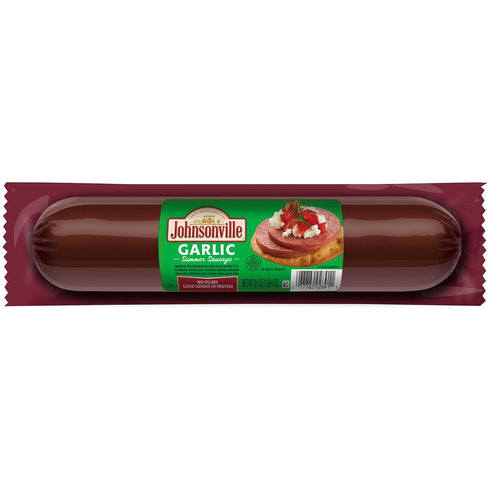 Johnsonville Garlic Summer Sausage 1/20oz, Great for Charcuterie and Cheese, Good Source