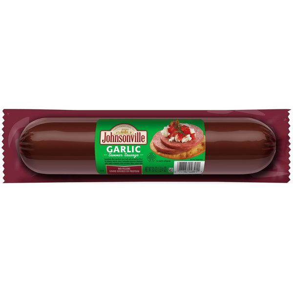 Johnsonville Garlic Summer Sausage 1/20oz, Great for Charcuterie and Cheese, Good Source