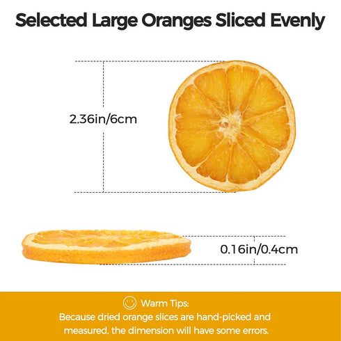 JTEDZI 1.1lb/500g Dried Orange Slices, Dehydrated Orange Slices, Dried Oranges for Cocktails, Crafts and Potpourri