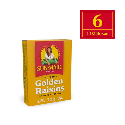 (6 Count Pack 1) Sun-Maid Natural California Golden Raisins