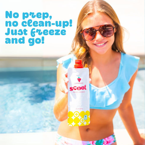 Frozen 3-ounce 12 Pack Scoot Lemonade Original Lemon Shelf-stable Pouches of Classic Lemon Flavor Lemonade, Ready