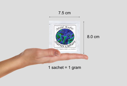 Kefir Starter Cultures - Pack of 12 Freeze-Dried Culture Sachets for Creamy Mild Milk Kefir