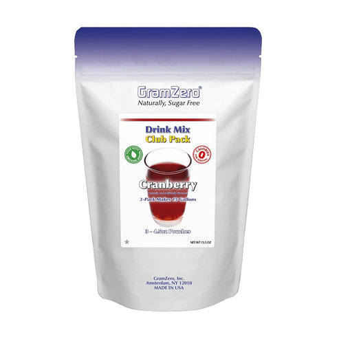 GramZero Cranberry Zero Calorie Sugar Free Drink Mix, Great For Nutrition Club