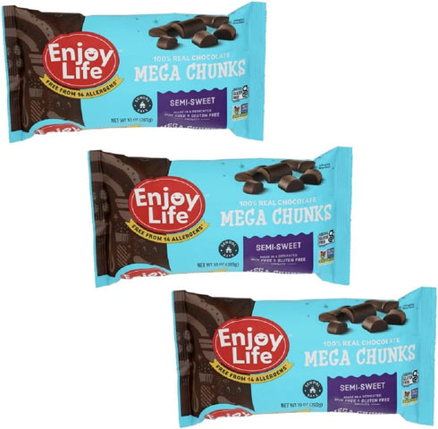 Enjoy Life Mega Chunks Gluten Free Non-GMO Semi-Sweet Chocolate -- 10 oz