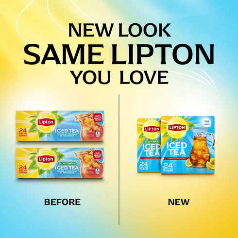144 (24ct Pack 6) Lipton Decaf Black Iced Tea Bags, Family Size Zero Calories, Total Tea Bags