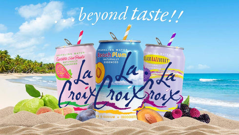 Pack 3 Summer 12 Oz (Pack 15) La Croix Sparkling Water - Variety | New Flavors | Beach Plum, Black Raspberry, Guava Sao