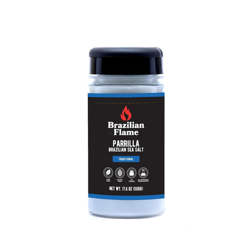 Brazilian Flame Parrilla Seasoning - Parrilla Brazilian Sea Salt - 17.6 oz