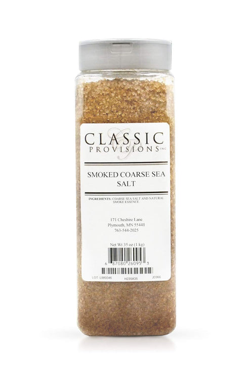 Classic Provisions Spices, Smoked Coarse Sea Salt - 35oz Shaker - Ideal