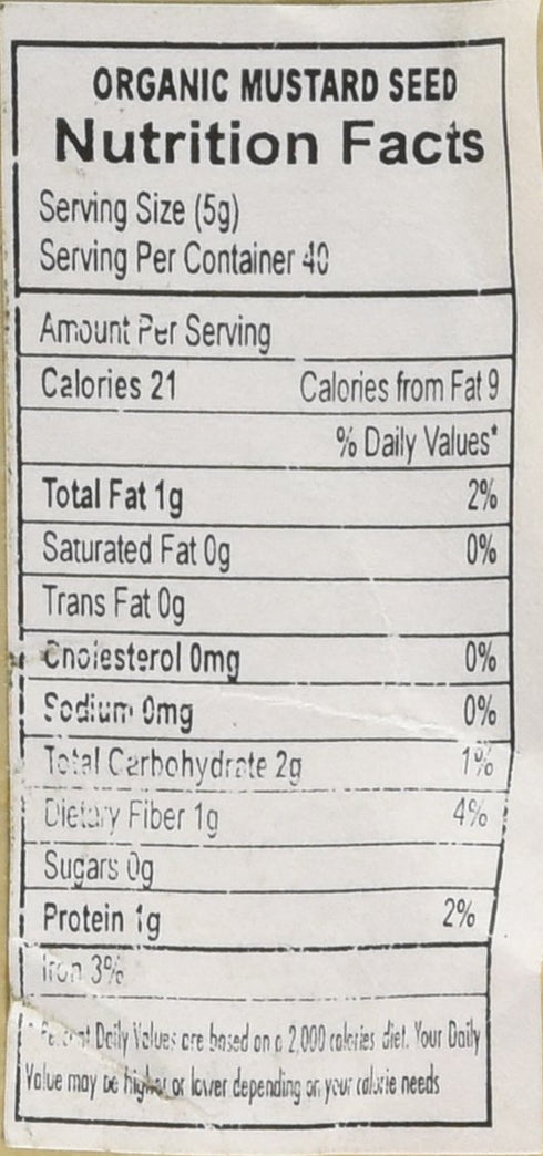 Jiva Organics Organic Black Mustard Seeds, 7oz, Non-GMO, Gluten Free