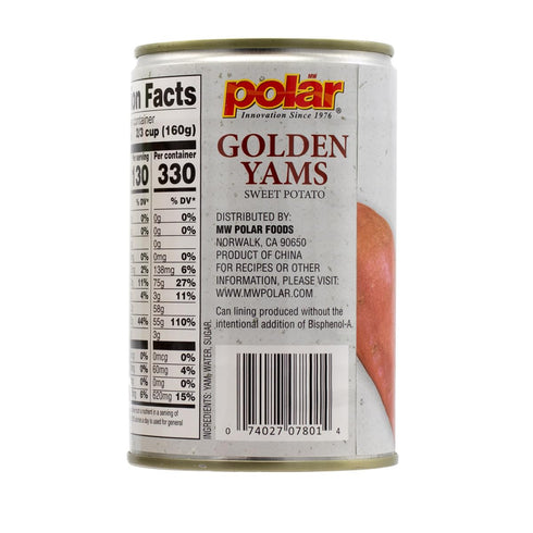 15oz (Pack 6) MW Polar Golden Yams Sweet Potato in Light Syrup
