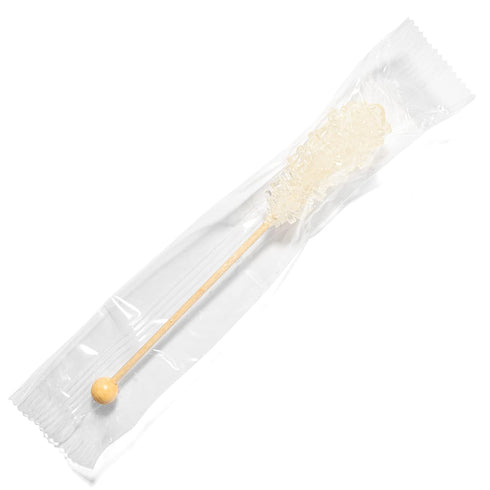 18 Candy Envy - White Caf Sugar Sticks Mini Rock Candy - Individually Wrapped Sugar Stirrer - Original Sugar Flavored