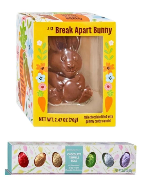 Generic Break Apart Bunny (milk chocolate bunny filled with carrot-shaped gummy candies and