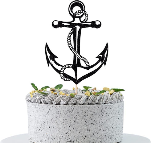 Ship Anchor Cake Topper-Nautical Themed Party cake topper-Navy Themed Bon Voyage Decorations