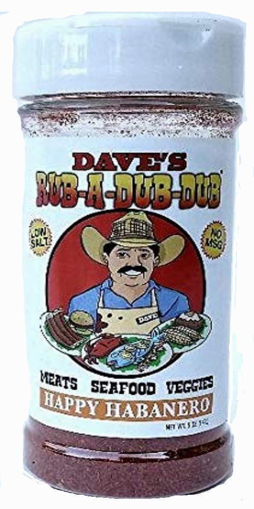 Dave's Rub a Dub Dub Happy Habanero Seasoning Low Sodium Dry Rub BBQ Spice Blend for Meats