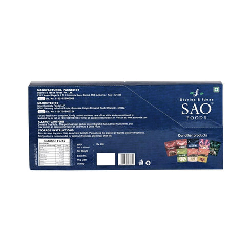 Stories & Ideas SAO Foods 3.5 oz Pack 10 Packs SAO Foods Salted & Roasted Cashews | of Small | Healthy Dry Fruit Snacks