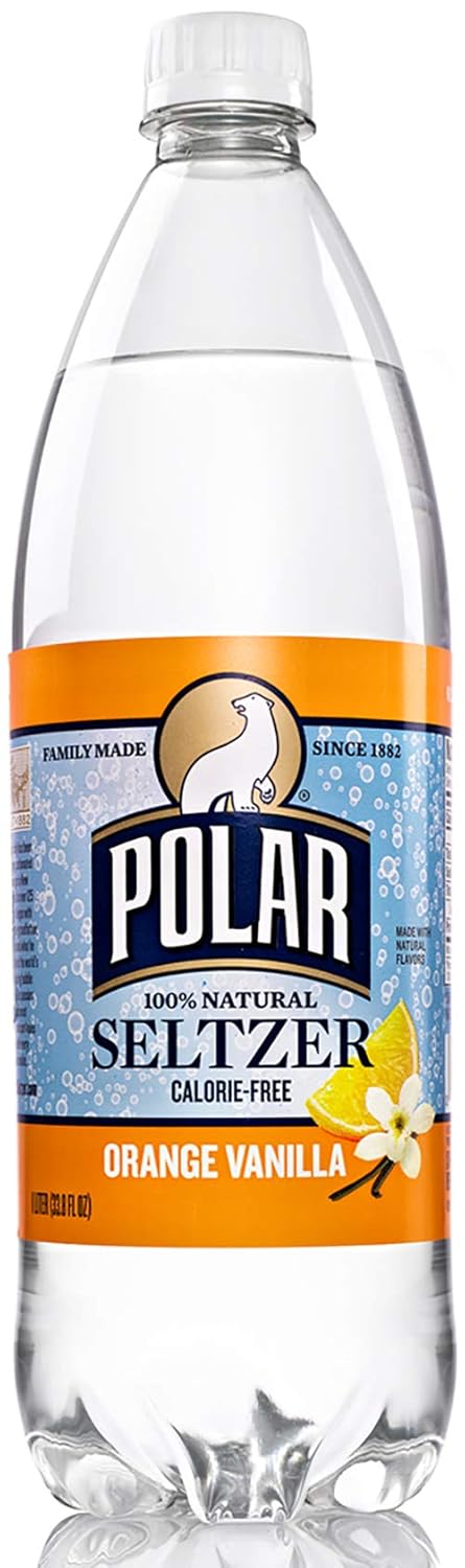 Polar Seltzer Polar Orange Vanilla Seltzer 1 L Plastic Bottles - Pack of 12