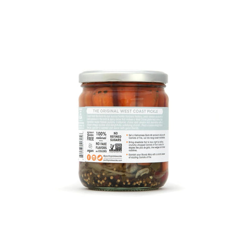 16 oz (2-pack) Carriots of Fire - Spicy Pickled Carrot Sticks with Jalapeo - Gourmet Carrots for Snacking - non-GMO