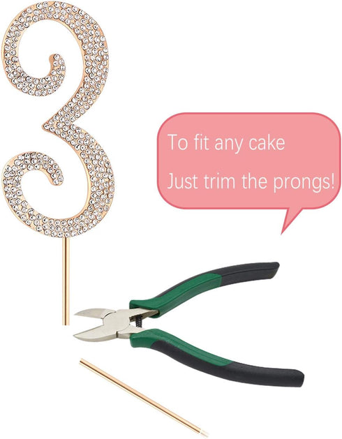 MAGJUCHE Gold 33" Crystal Cake Topper, Number 33 Rhinestones for 33rd Birthday or Anniversary Party Decoration