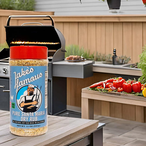 Jake's Famous Foods 11 Oz, (Pack 1) Jake's Famous Pure Santa Maria Seasoning, Grill Seasoning, Tri Tip, Steak, Pork