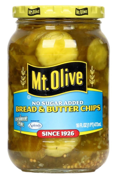 Mt Olive Bread & Butter Chips 16oz 3pack (no sugar added)