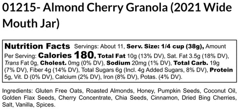 Chukar Cherries Cherry Almond Granola in a Farm Jar - Delicious Breakfast Treat