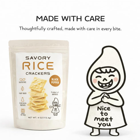 Nogi Savory Rice Crackers Gluten-Free Rice Bran Crackers | Plant-Based, Dairy-Free & Egg-Free Snack