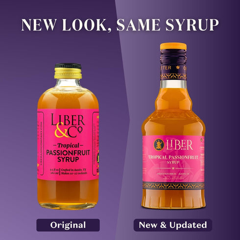 25 50% (12.7 oz) Liber & Co. Tropical Passion Fruit Syrup - Makes Drinks - Passionfruit Juice - Perfect for Craft
