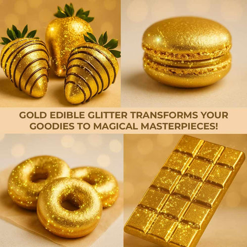 Gold Edible Glitter for Drinks Bulk 20g, Premium Glitter for Cakes, Cocktails, Food Grade, Vegan, Gluten Free