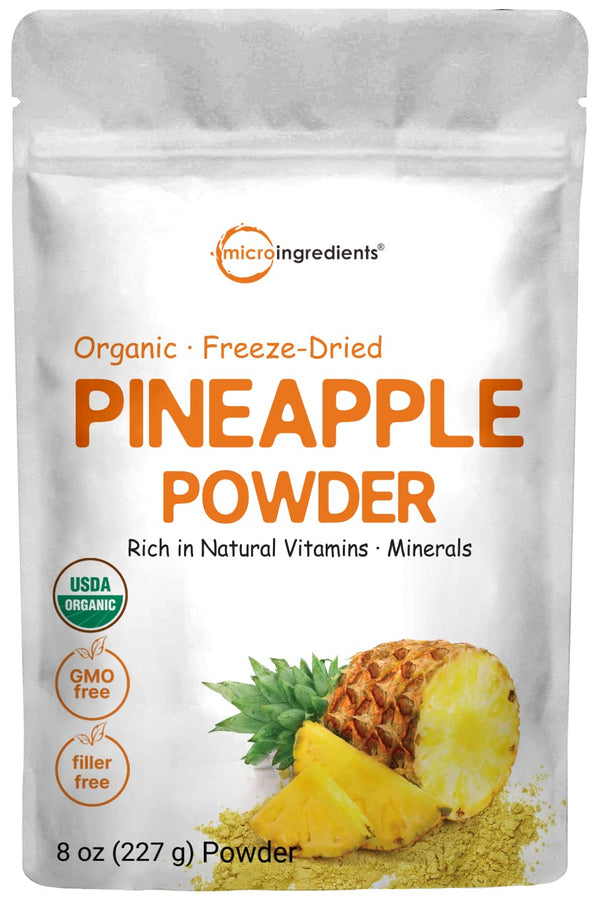 Organic Pineapple Powder, 8oz | 100% Natural Fruit Powder | Freeze-Dried Pineapples