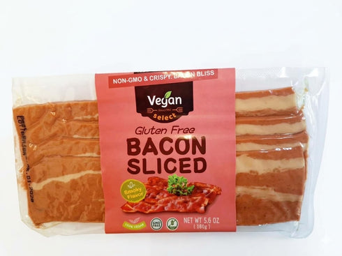 VEGAN SELECT SINCE 1993 Vegan Select Plant-Based Bacon Strips, Rich Smoky Flavor, Non-GMO Soy Protein, Gluten-Free