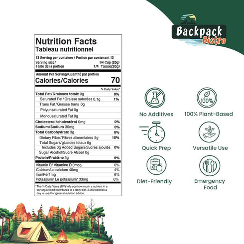 Backpack 8.8 oz (250 Bistro Dehydrated Mixed Vegetables g) | Includes Carrot, Spinach, Cabbage, Onion & Garlic |