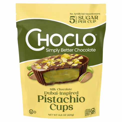 Generic Milk Dubai Chocolate Inspired Pistachio Cups, 14.8 oz, 30 Cups Individually Wrapped