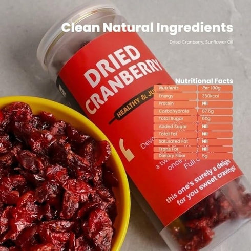 Generic 160g Dried Cranberries, | Premium Red Cranberry | Naturally Sweet & Tangy Snack | Vegan, Gluten-Free Superfood