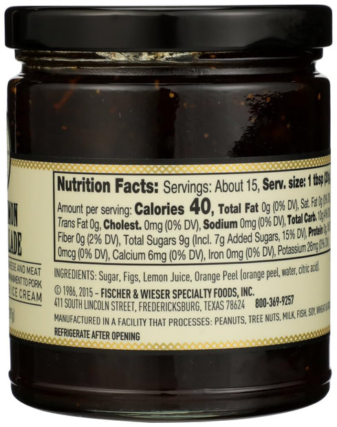 10 oz (Pack 2) Fischer & Wieser Whole Lemon Fig Marmalade
