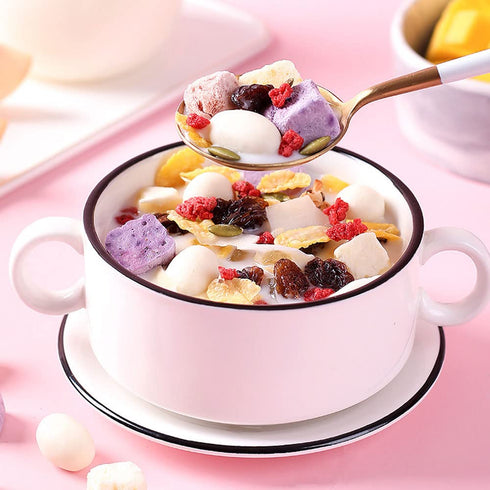 TEAERPKLAE 14.1 oz/400g Instant nutritious breakfast oatmeal Chia Seed Grain Yogurt Peach Cereals Breakfast meal oat