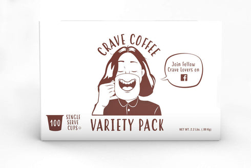 2.0 Pack, 100 Count Crave Beverages Flavored Coffee Pods Sampler, Compatible with K-Cup Brewers, Single Serve Assorted