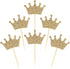 Crown Cupcake Toppers 48 Pcs, Light Gold Glittery Princess Cake Picks for Baby Shower and Birthday