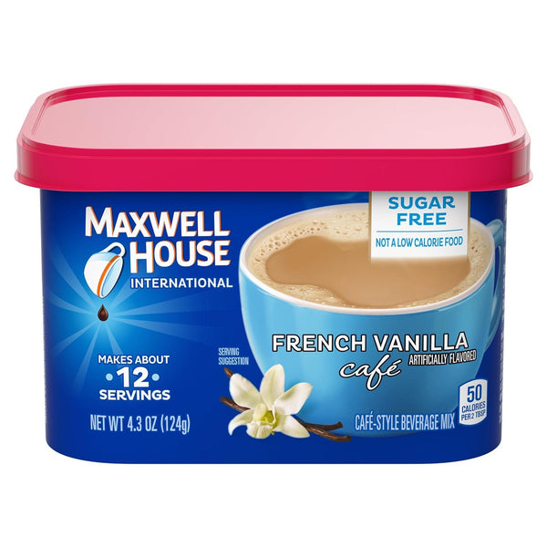 Maxwell House International Sugar-Free French Vanilla Instant Coffee Beverage Mix, 4.3 oz.